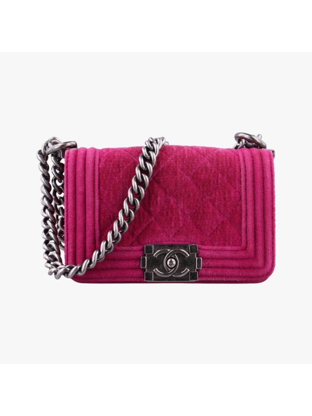Chanel Boy Rose Red Velour